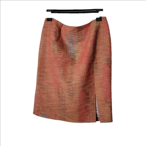 CHRISTIAN LACROIX PARIS Vintage Wool Orange Tweed Skirt Sz 44/S Made in France